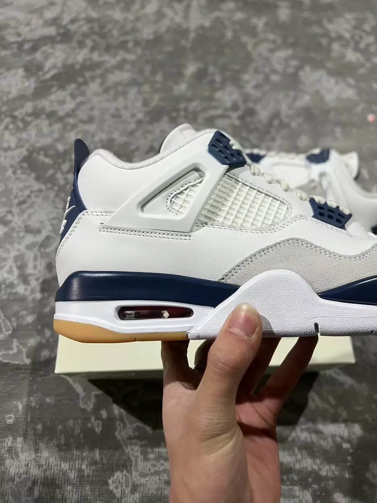 Air Jordan 4 White Navy Gum Tênis de Basquete 7