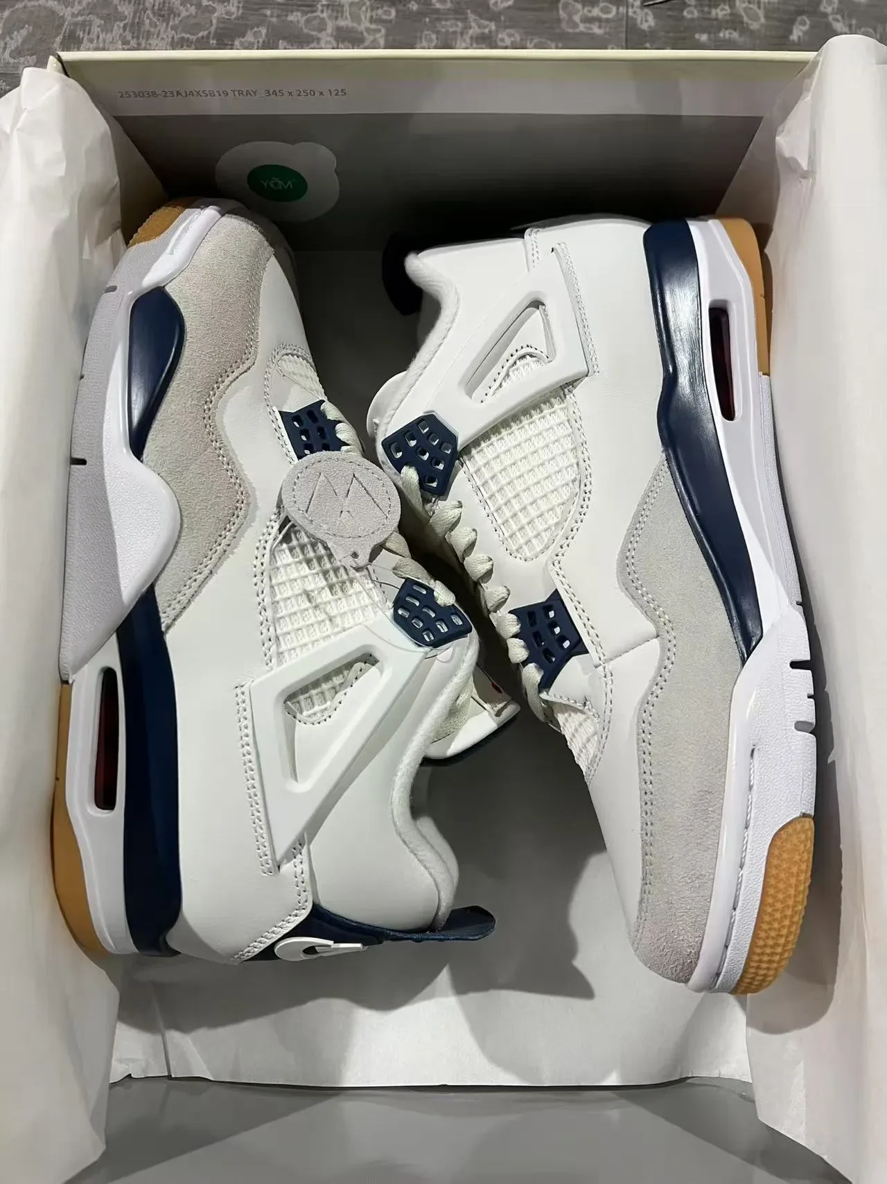 Air Jordan 4 White Navy Gum Tênis de Basquete 9