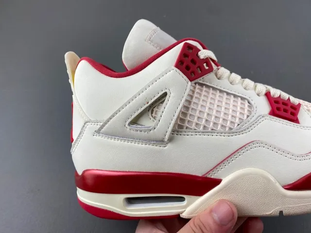 Air Jordan 4 White Red Basketball Shoes 3