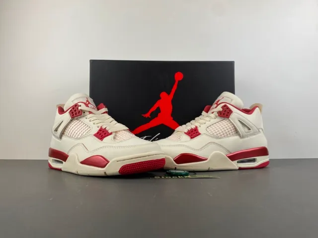 Air Jordan 4 White Red Basketball Shoes 13