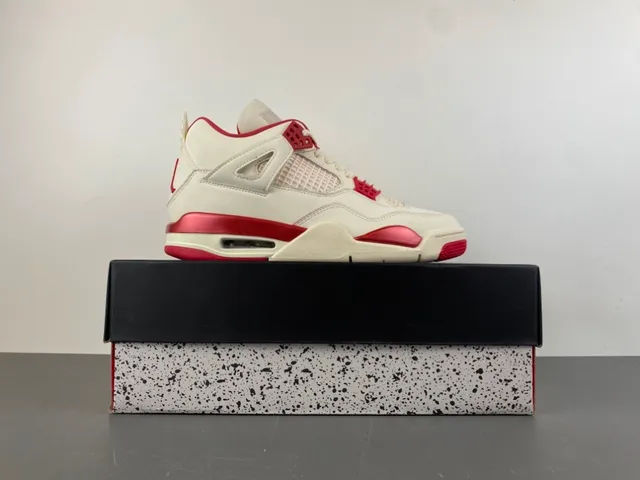 Air Jordan 4 White Red Basketball Shoes 15