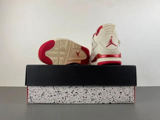 Air Jordan 4 White Red Basketball Shoes 16