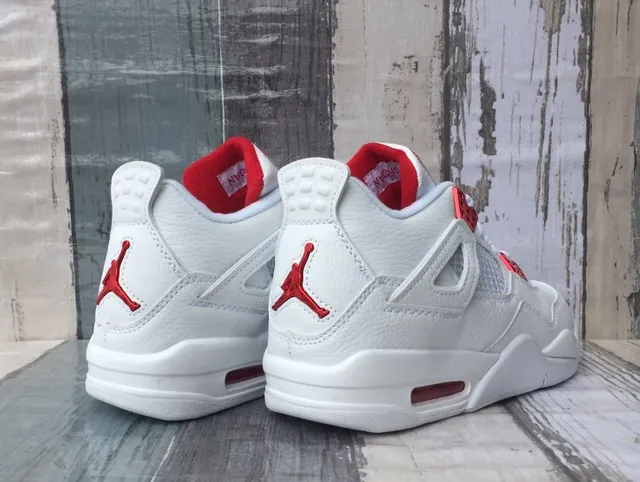Air Jordan 4 White Red Basketball Shoes 2