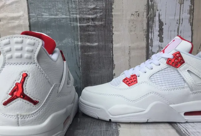 Air Jordan 4 White Red Basketball Shoes 3