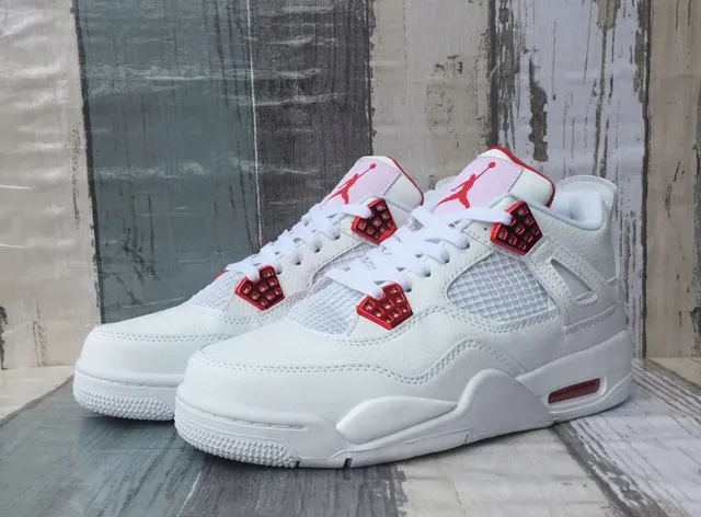 Air Jordan 4 White Red Basketball Shoes 5
