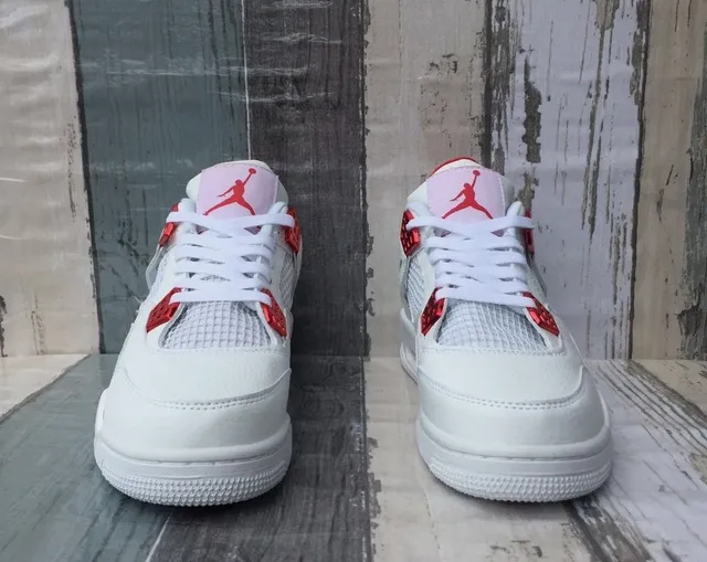 Air Jordan 4 White Red Basketball Shoes 6