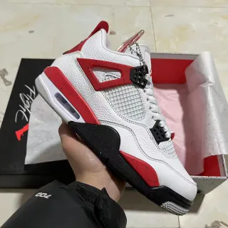 Air Jordan 4 White Red Black Basketball Shoes