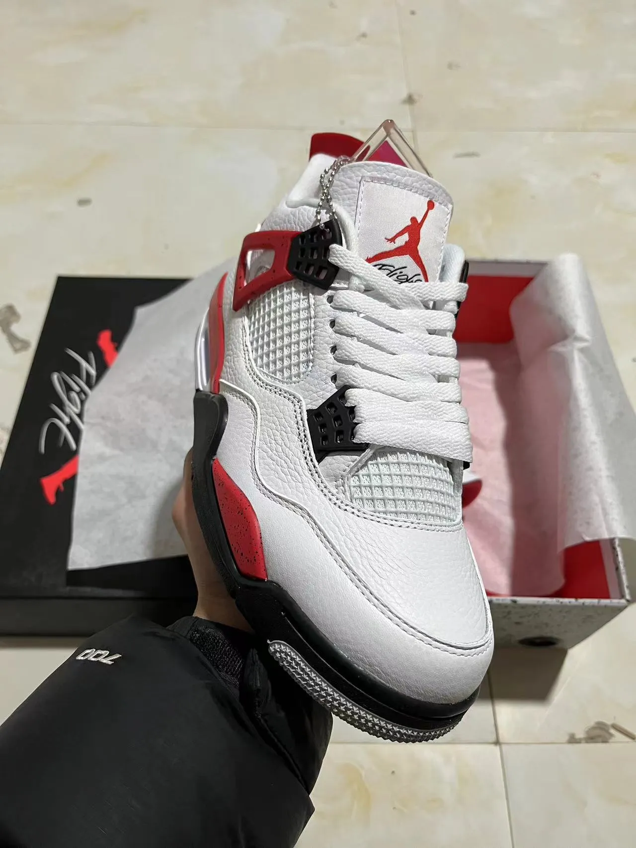 Air Jordan 4 White Red Black Basketball Shoes 2