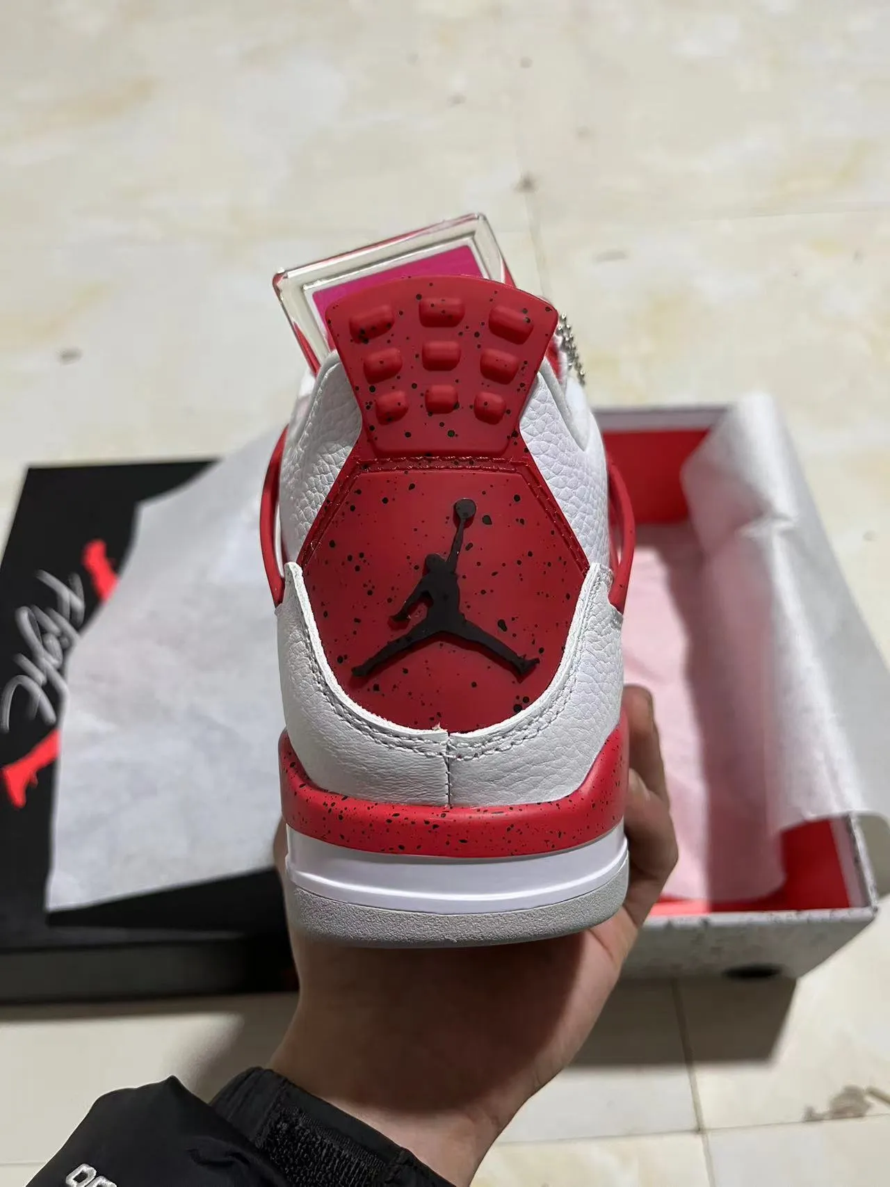Air Jordan 4 White Red Black Basketball Shoes 6