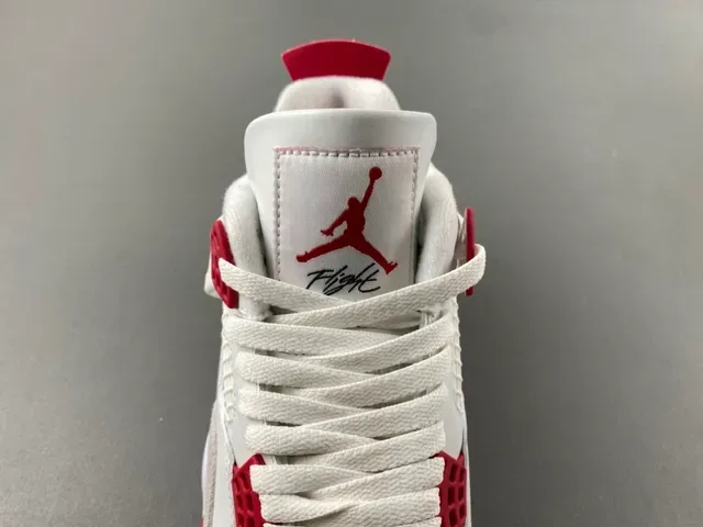 Air Jordan 4 Tênis de Basquete Branco Vermelho Goma 6