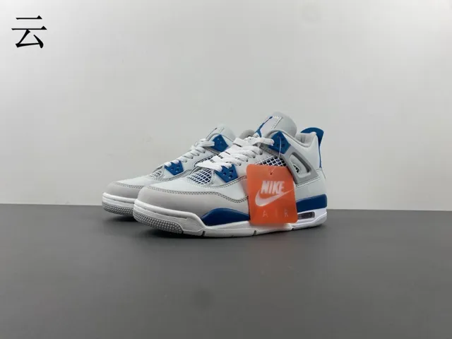 Air Jordan 4 White Royal Blue Basketball Shoes 2