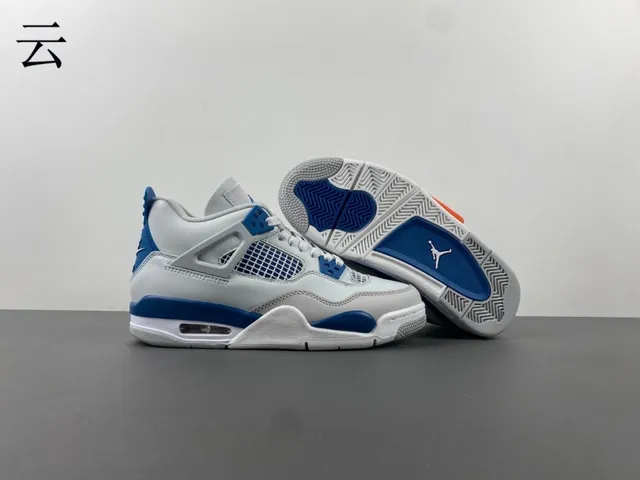 Air Jordan 4 White Royal Blue Basketball Shoes 4