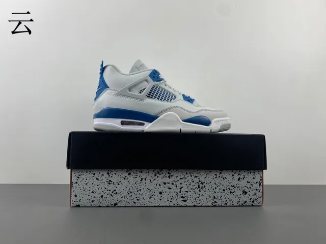 Air Jordan 4 White Royal Blue Basketball Shoes 15