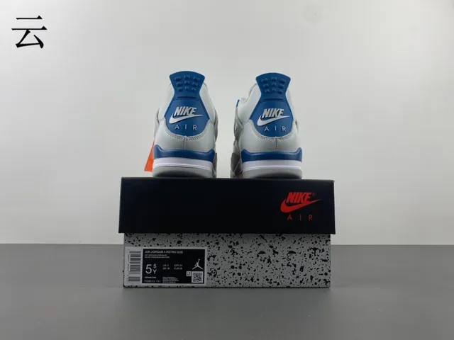 Air Jordan 4 White Royal Blue Basketball Shoes 17