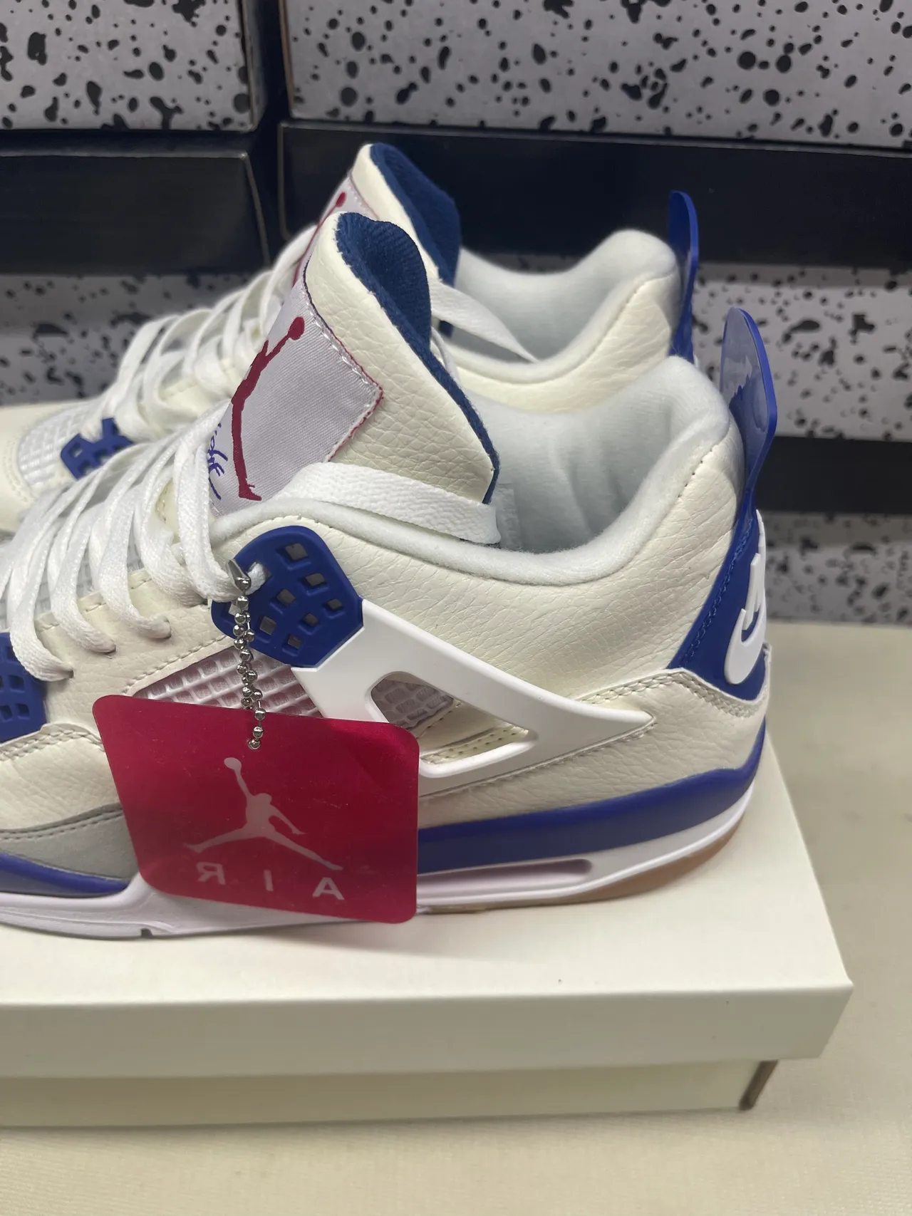Air Jordan 4 White Royal Blue Basketball Shoes 2