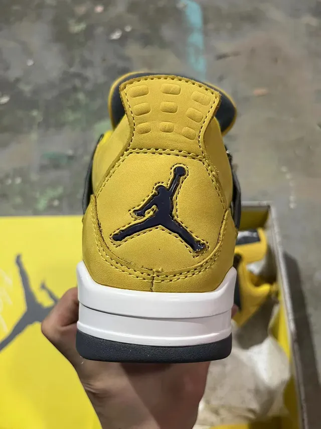 Air Jordan 4 Yellow Black White Basketball Shoes 5
