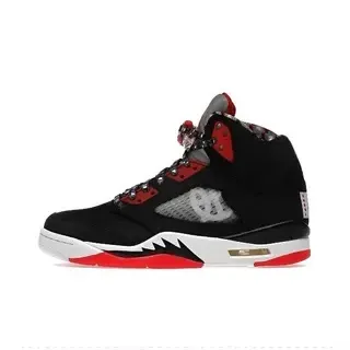 Air Jordan 5 Black Red White Tênis de Basquete