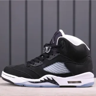 Air Jordan 5 黑色白色浅蓝色篮球鞋