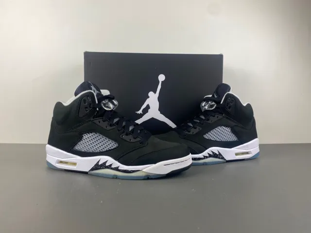 Air Jordan 5 Black White Suede Basketball Shoes 13