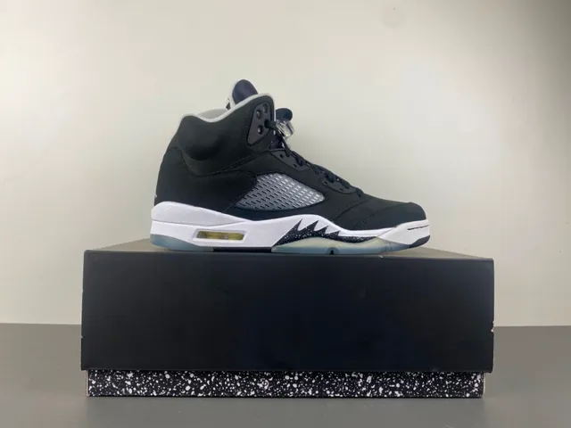 Air Jordan 5 Black White Suede Basketball Shoes 15