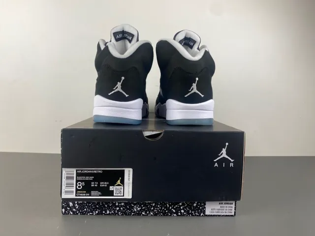 Air Jordan 5 Black White Suede Basketball Shoes 17