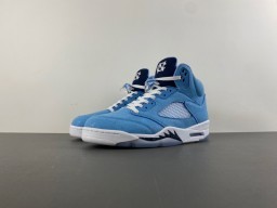 Air Jordan 5 Light Blue Suede Mesh High-Top Basketball Shoes 10