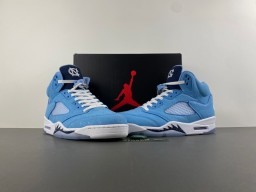 Air Jordan 5 Light Blue Suede Mesh High-Top Basketball Shoes 13