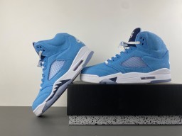 Air Jordan 5 Light Blue Suede Mesh High-Top Basketball Shoes 14