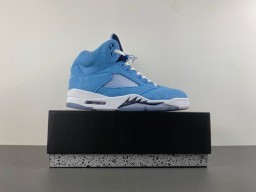 Air Jordan 5 Light Blue Suede Mesh High-Top Basketball Shoes 15