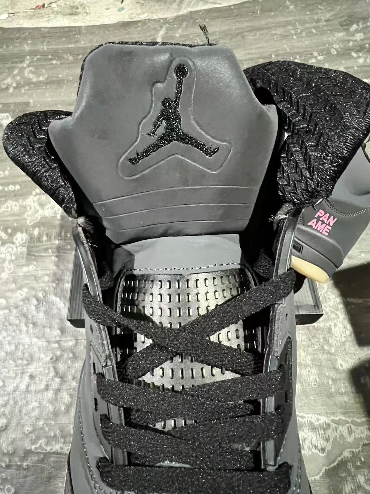 Air Jordan 5 Pan Amé Dark Gray Pink Basketball Shoes 4