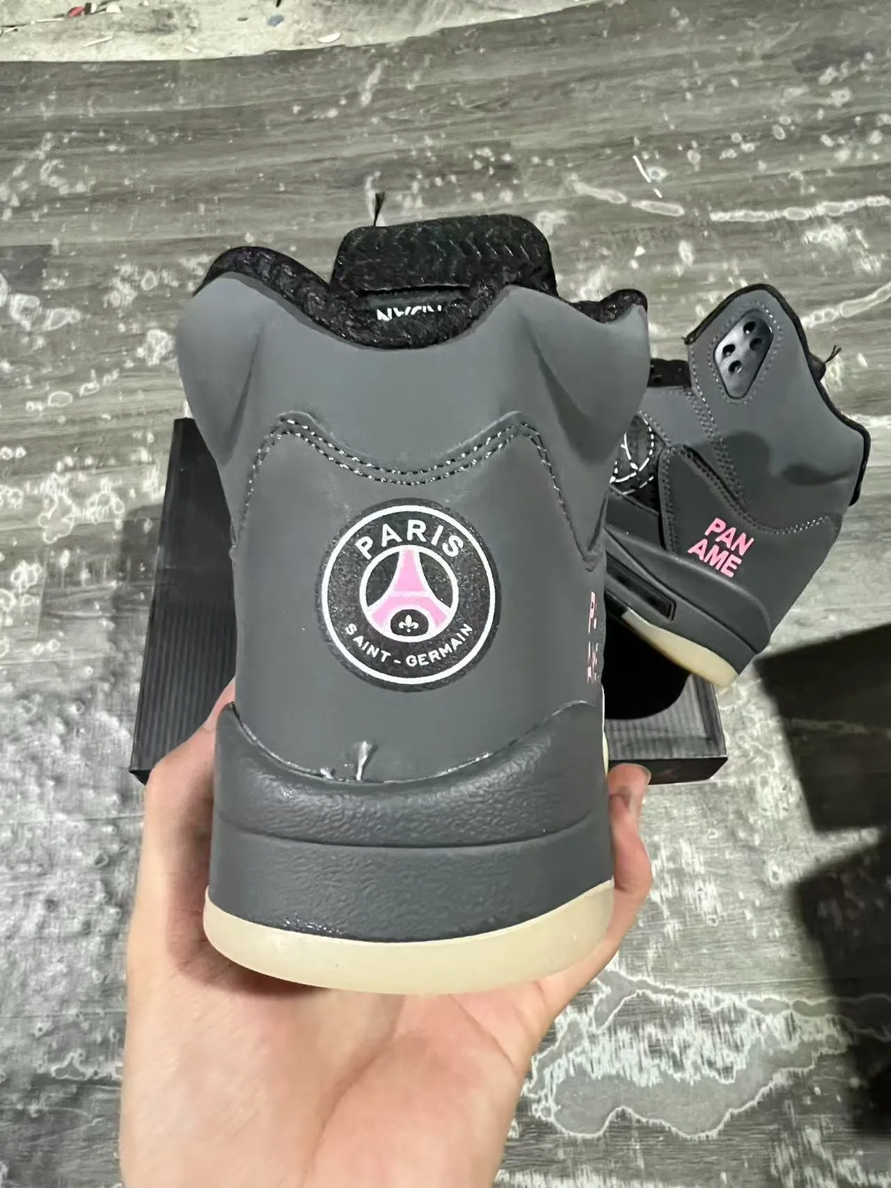 Air Jordan 5 Pan Amé Dark Gray Pink Basketball Shoes 8