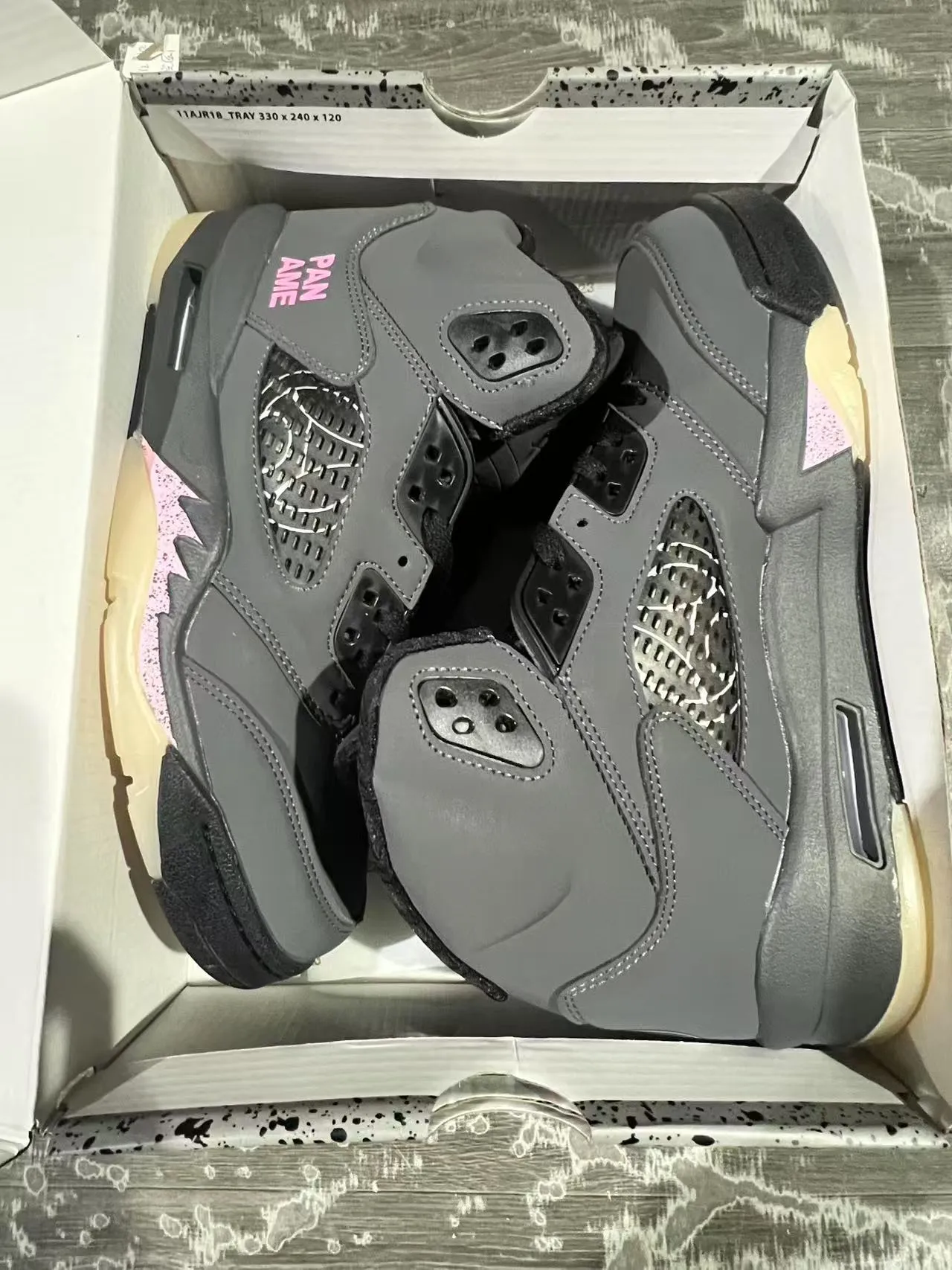 Air Jordan 5 Pan Amé Dark Gray Pink Basketball Shoes 9