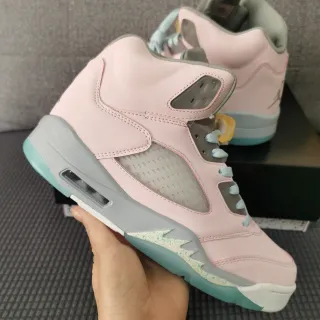 Air Jordan 5 Pink and Mint Green Basketball Shoes