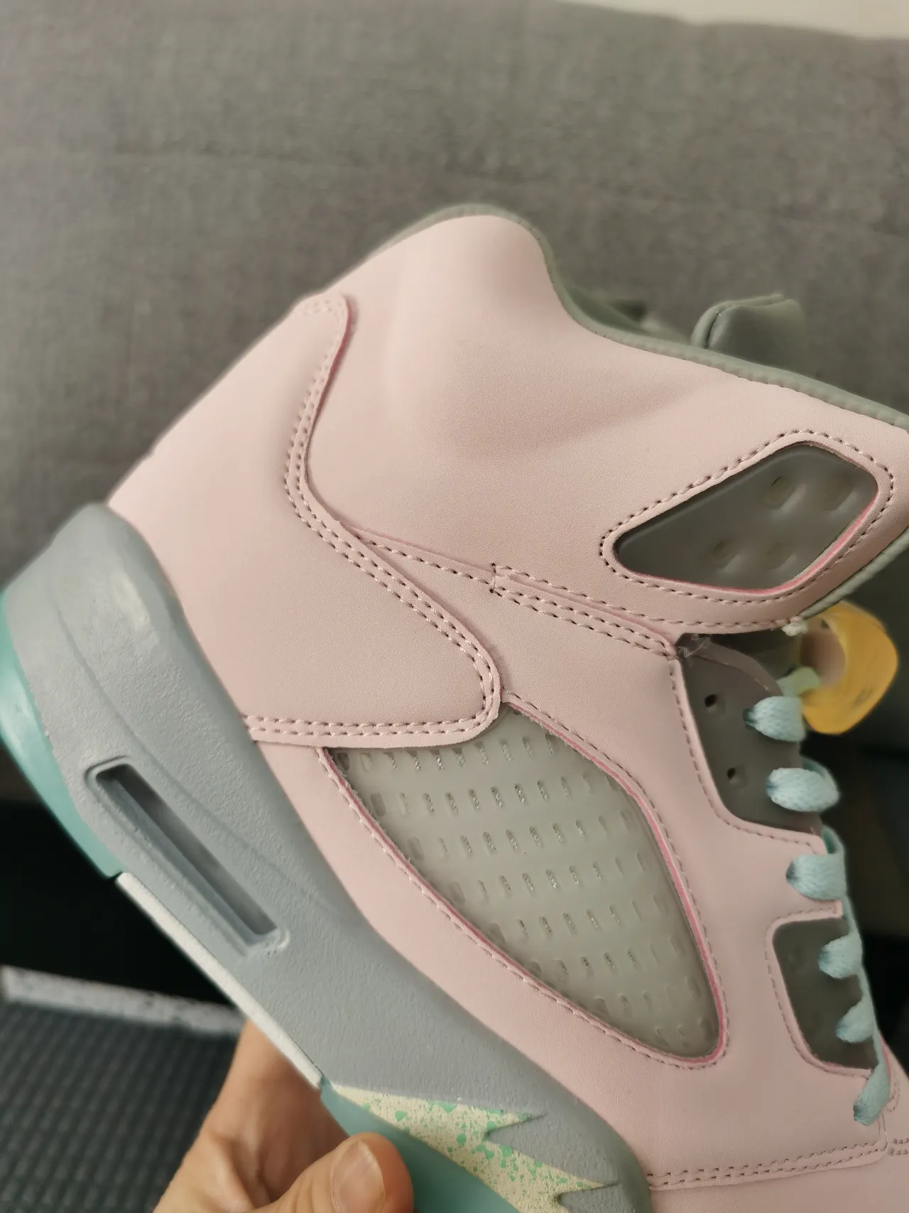 Air Jordan 5 Pink and Mint Green Basketball Shoes 8