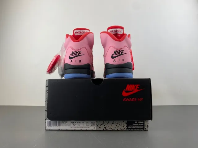 Air Jordan 5 rose noir rouge Awake NY chaussures de basketball 18