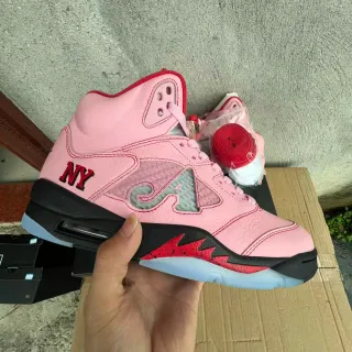 Air Jordan 5 Pink Black Red NY Basketball Shoes