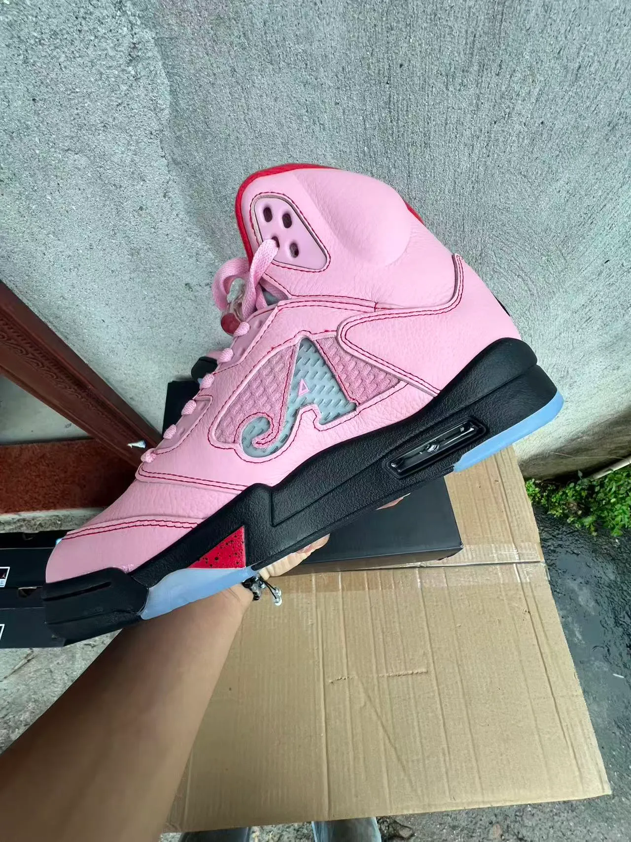 Air Jordan 5 Pink Black Red NY Basketball Shoes 5