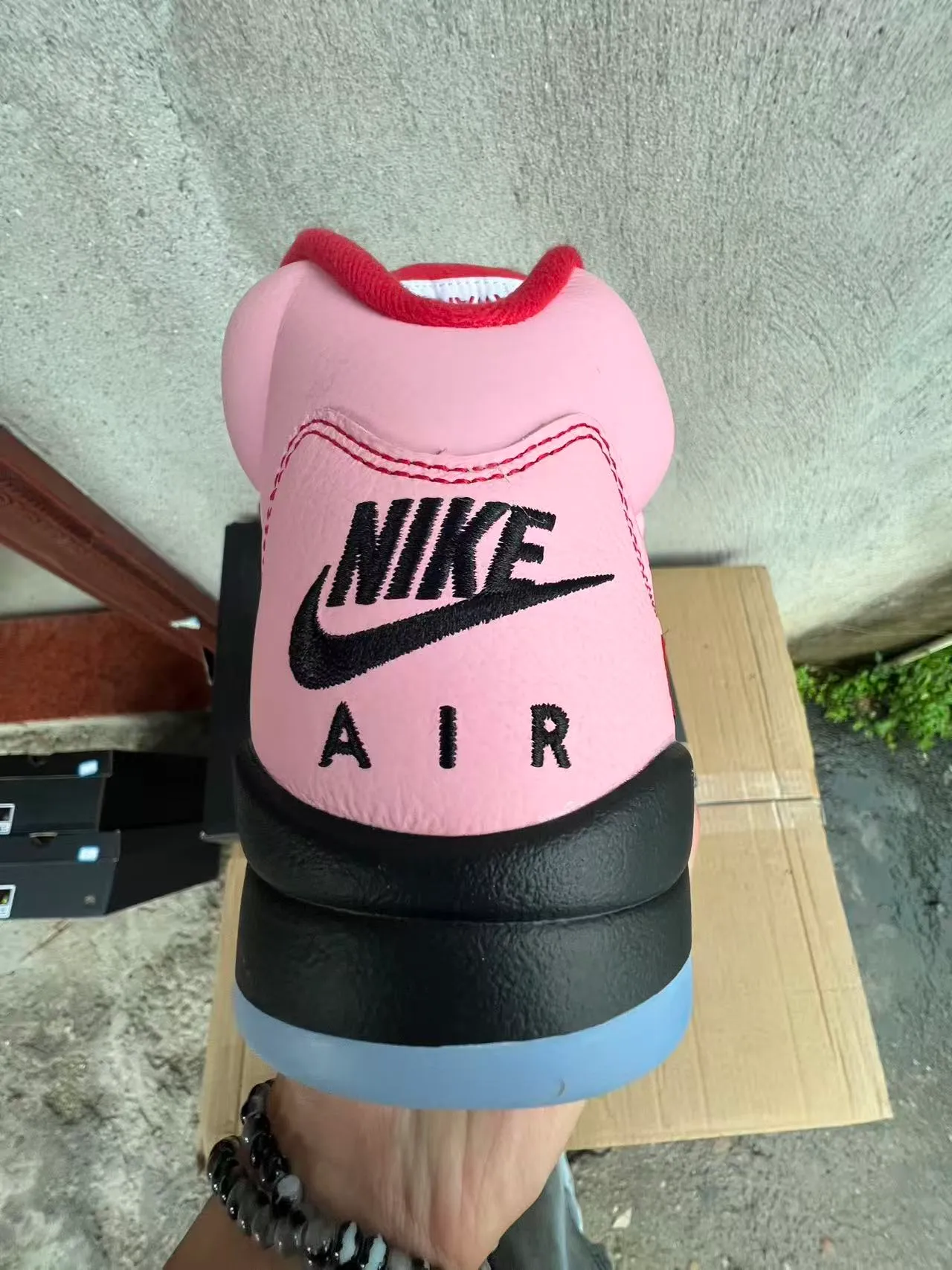 Air Jordan 5 Pink Black Red NY Basketball Shoes 8