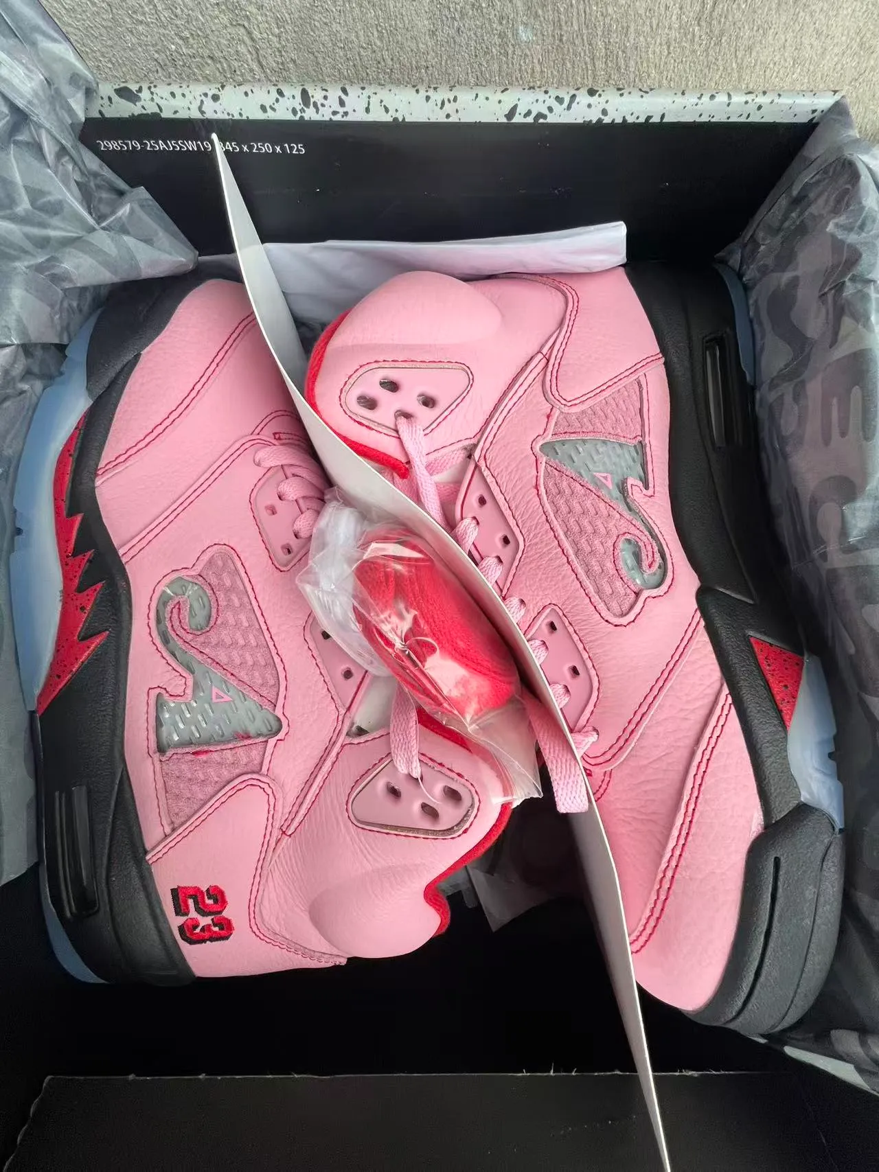 Air Jordan 5 Pink Black Red NY Basketball Shoes 9