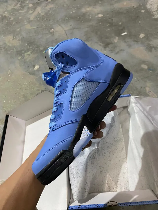 Air Jordan 5 University Blue Black Basketball Shoes 4
