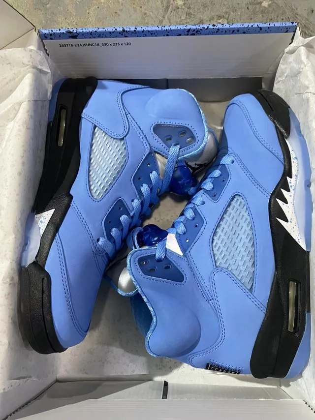 Air Jordan 5 University Blue Black Basketball Shoes 7