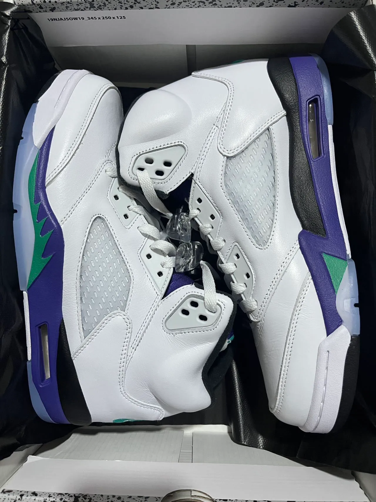Air Jordan 5 White Purple Green Basketball Shoes 2