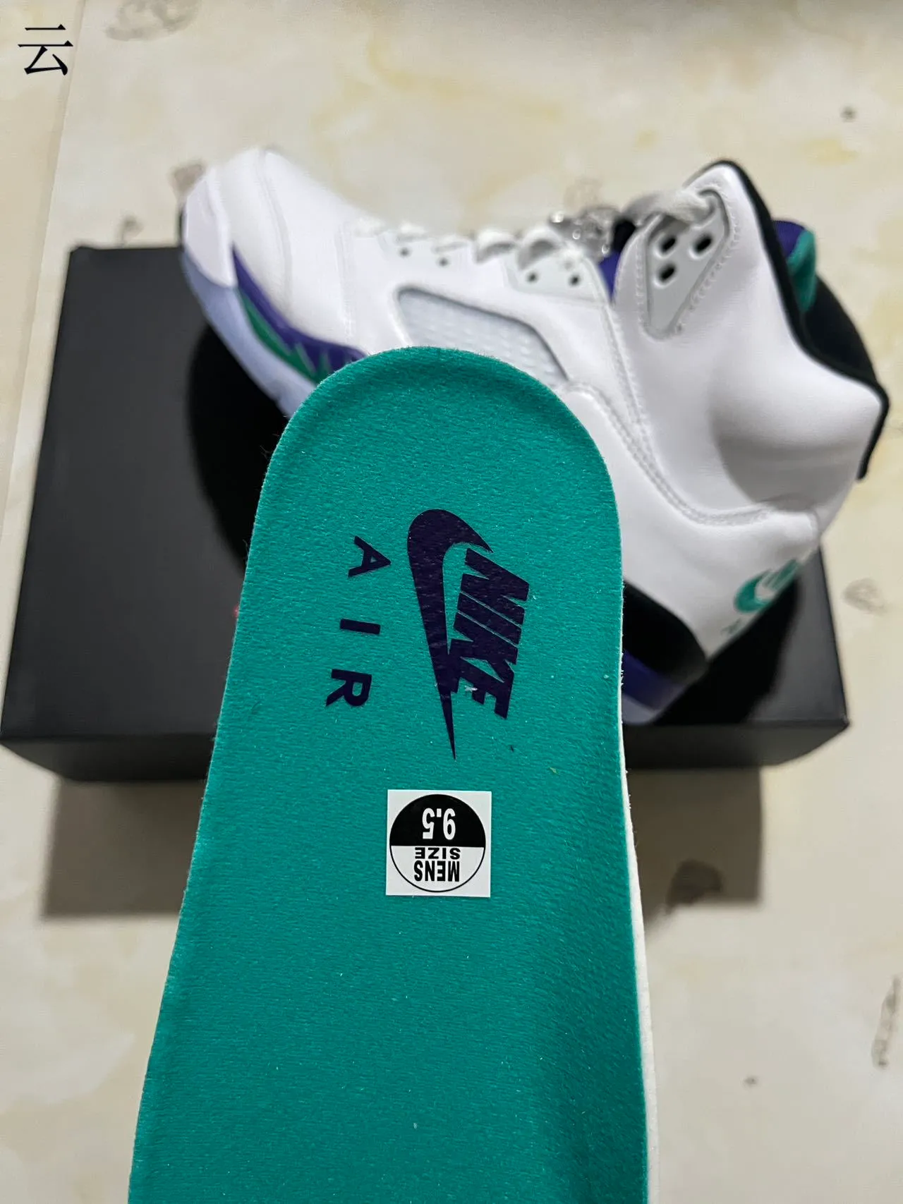 Air Jordan 5 White Purple Green Basketball Shoes 3