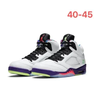 Air Jordan 5 White Purple Neon Green Basketball Shoes