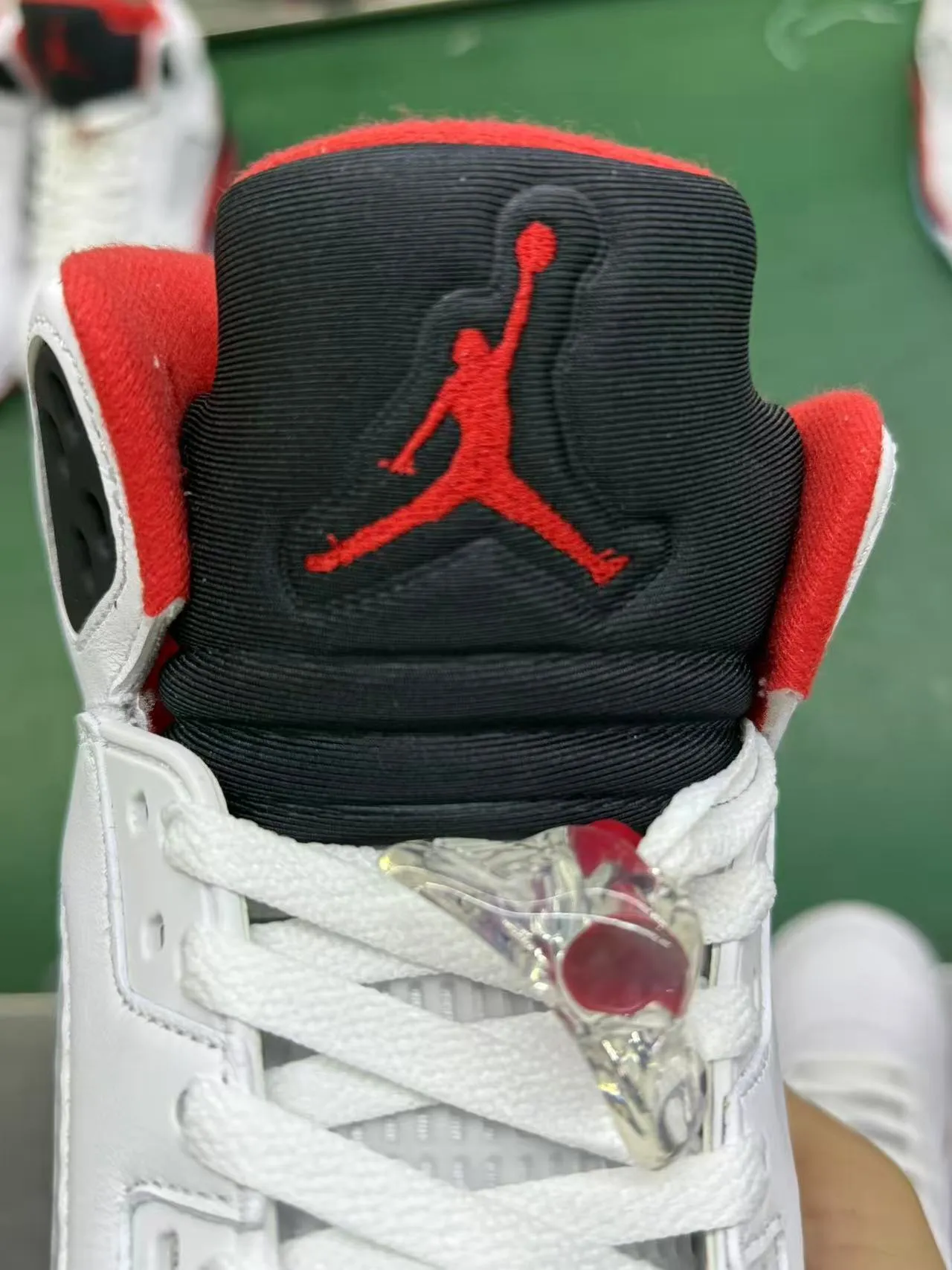 Air Jordan 5 White Red Black Basketball Shoes 14