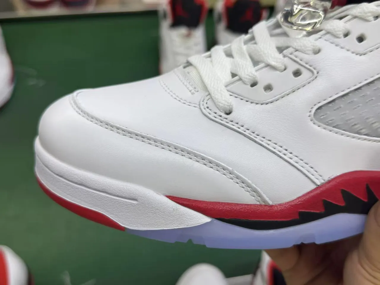 Air Jordan 5 White Red Black Basketball Shoes 16