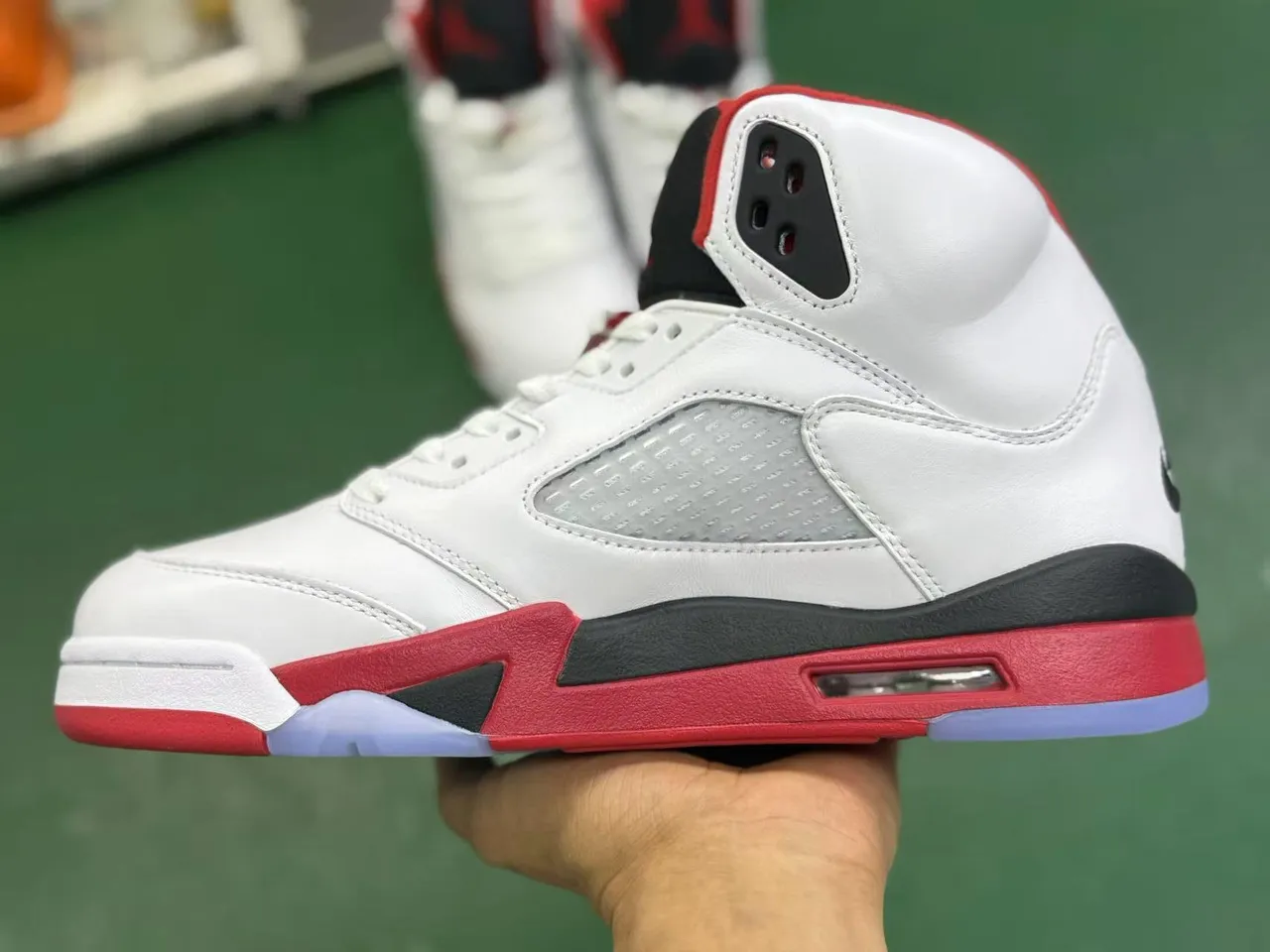 Air Jordan 5 White Red Black Basketball Shoes 17