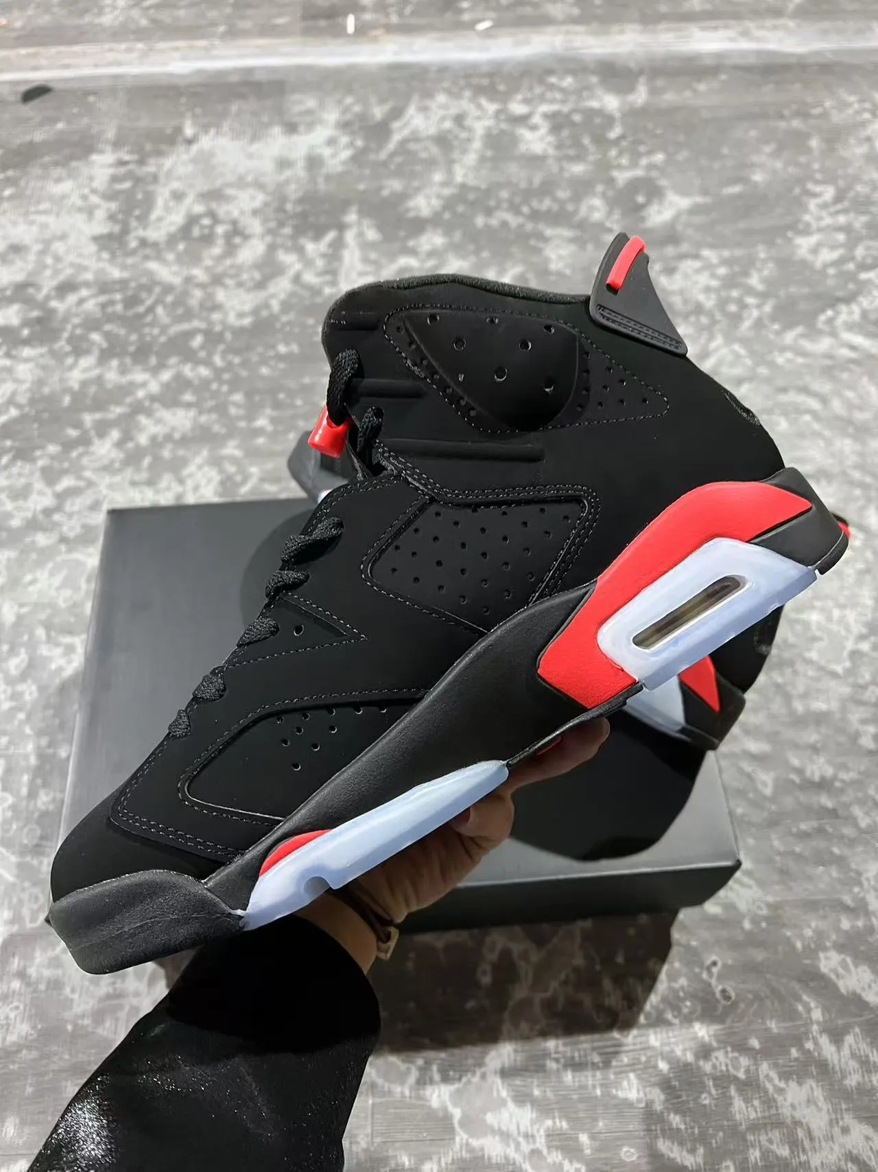 Air Jordan 6 Black Red Ice Basketball Shoes 5