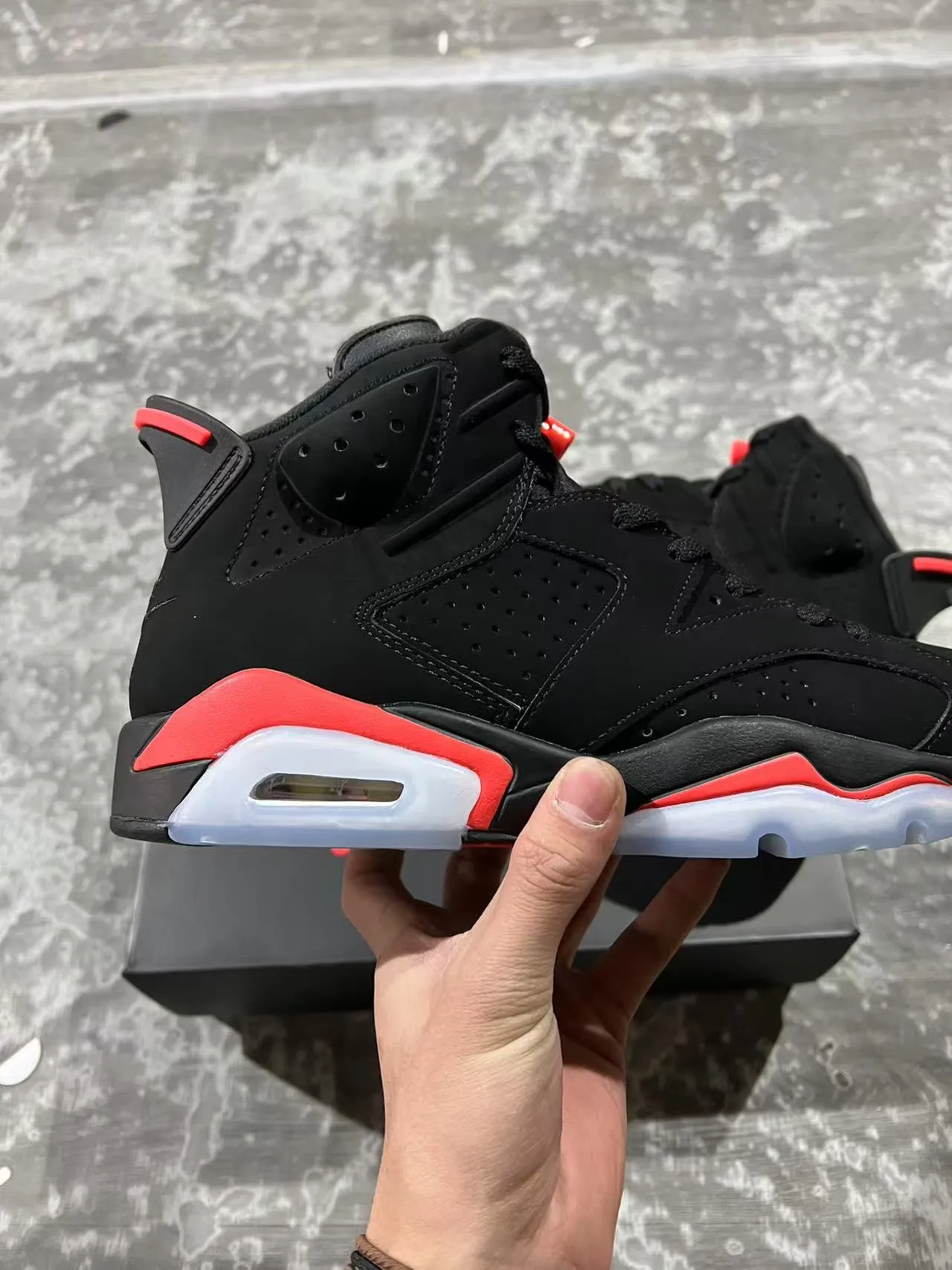 Air Jordan 6 Black Red Ice Basketball Shoes 7