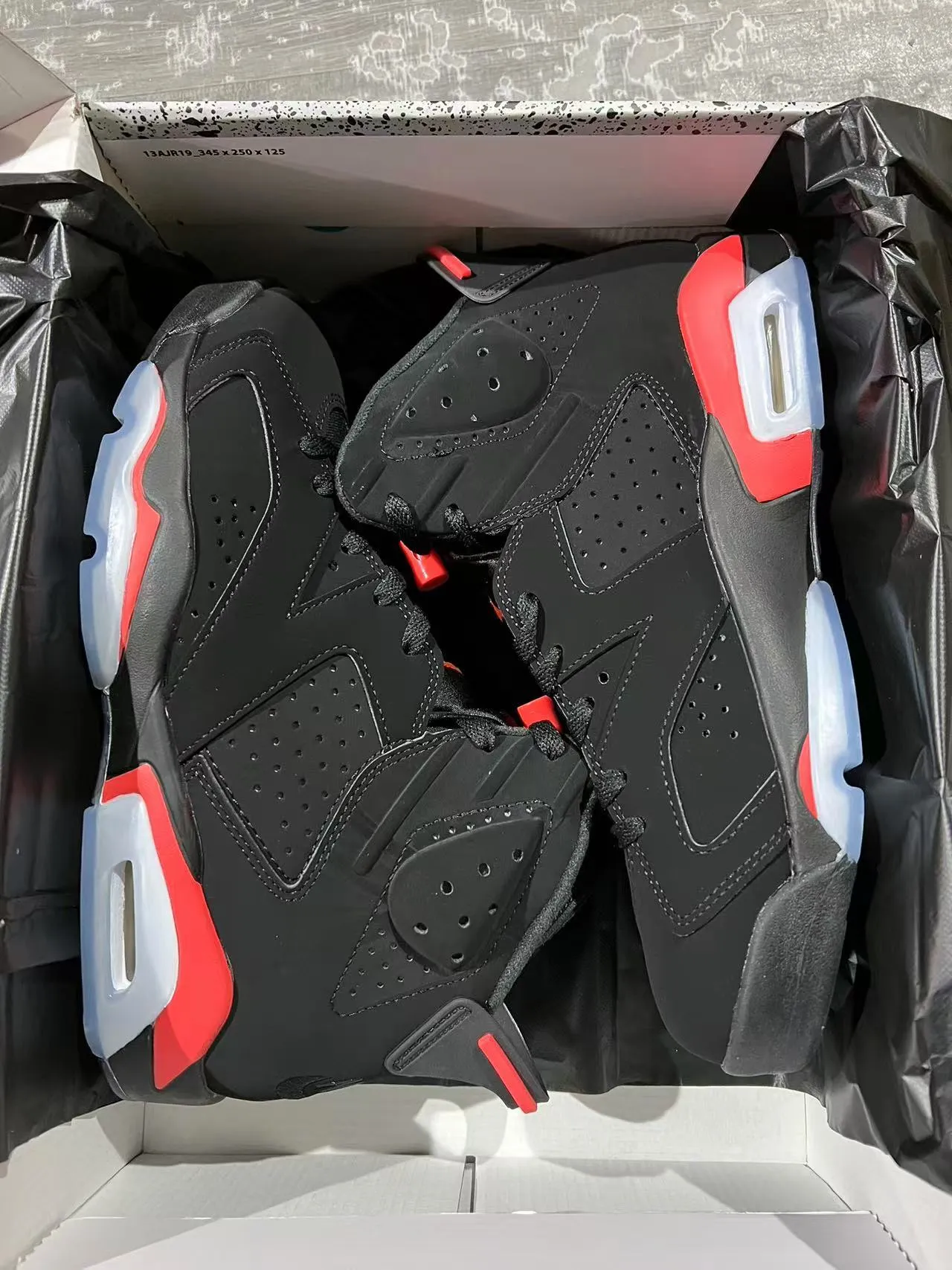 Air Jordan 6 Black Red Ice Basketball Shoes 9